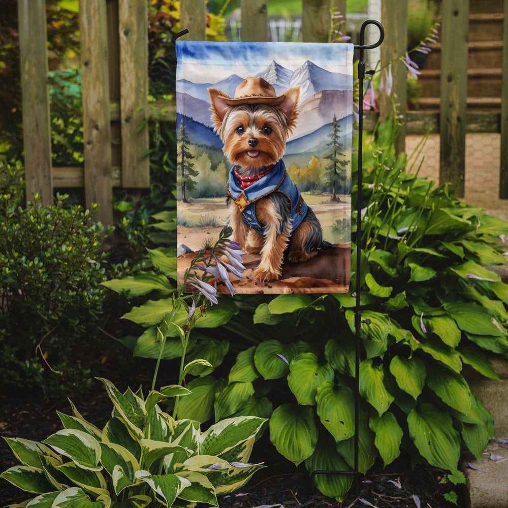 Yorkshire Terrier Yorkie Cowboy Welcome Garden Flag