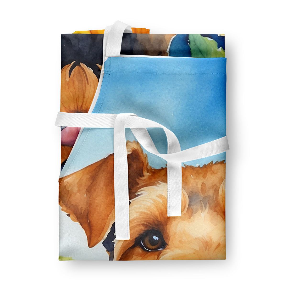 Airedale Terrier in Sunflowers Apron