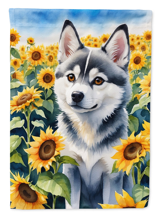 Buy this Alaskan Klee Kai in Sunflowers Garden Flag