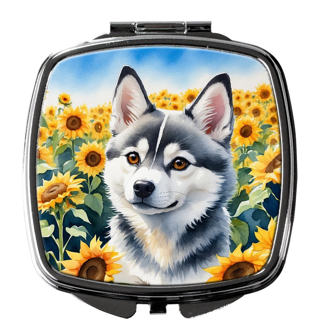 Buy this Alaskan Klee Kai in Sunflowers Compact Mirror