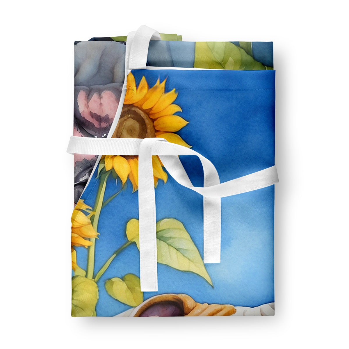 American Bulldog in Sunflowers Apron