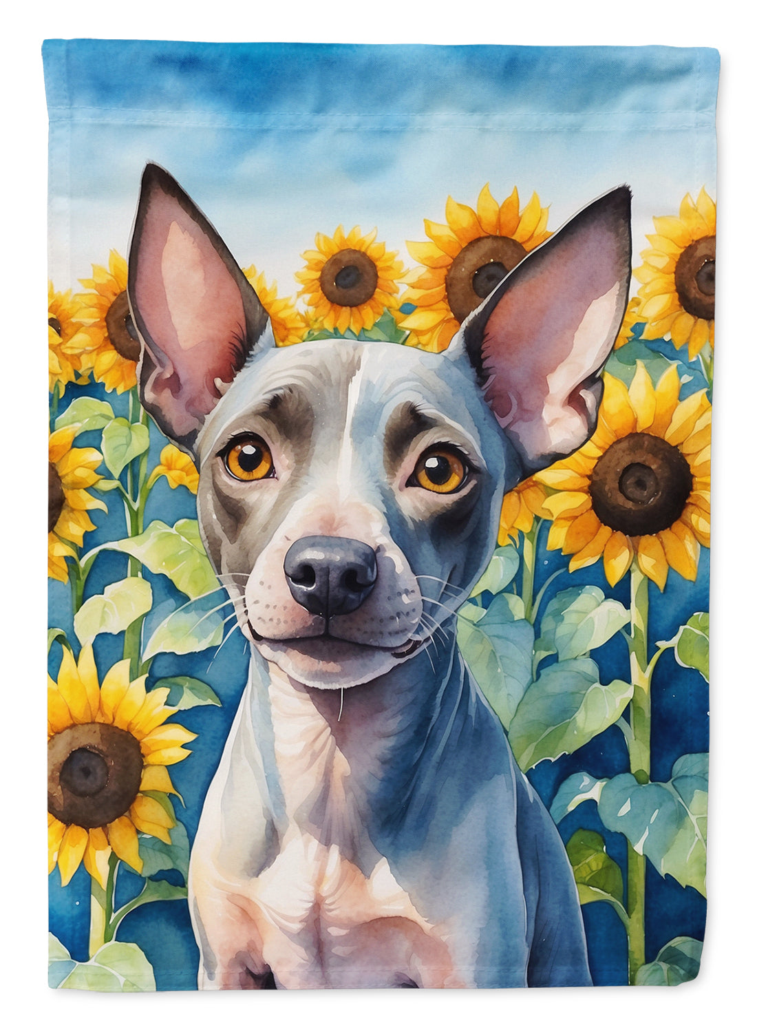 Buy this American Hairless Terrier in Sunflowers House Flag