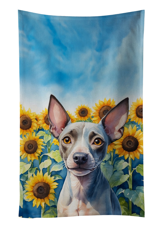 Buy this American Hairless Terrier in Sunflowers Kitchen Towel