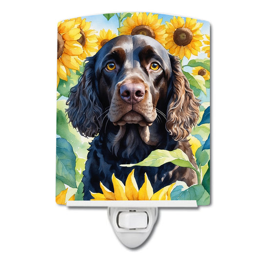 Buy this American Water Spaniel in Sunflowers Ceramic Night Light