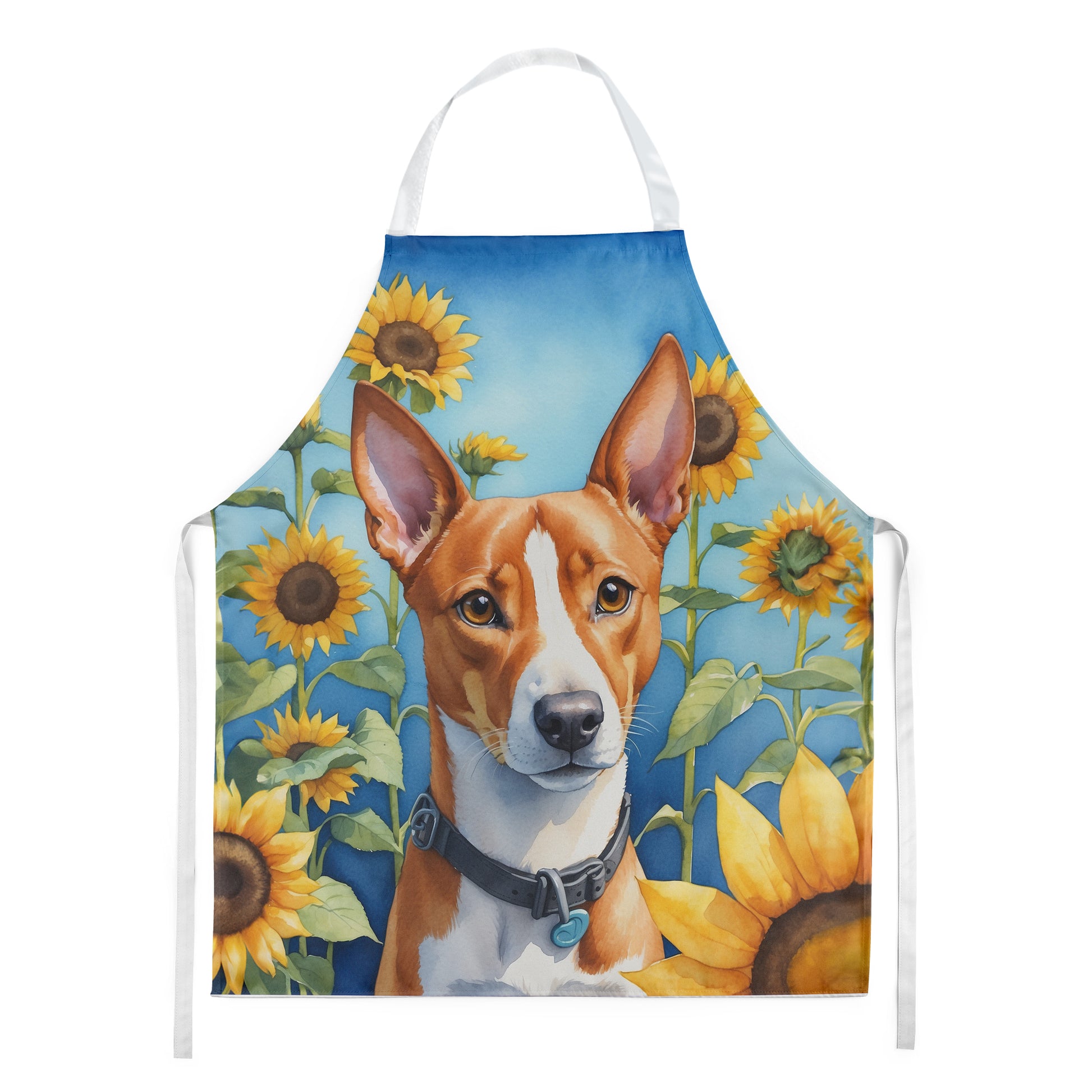 Buy this Basenji in Sunflowers Apron