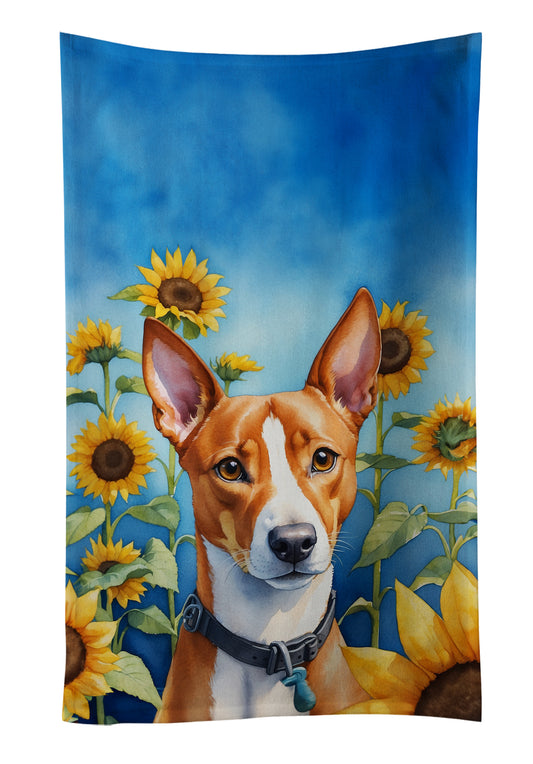 Buy this Basenji in Sunflowers Kitchen Towel