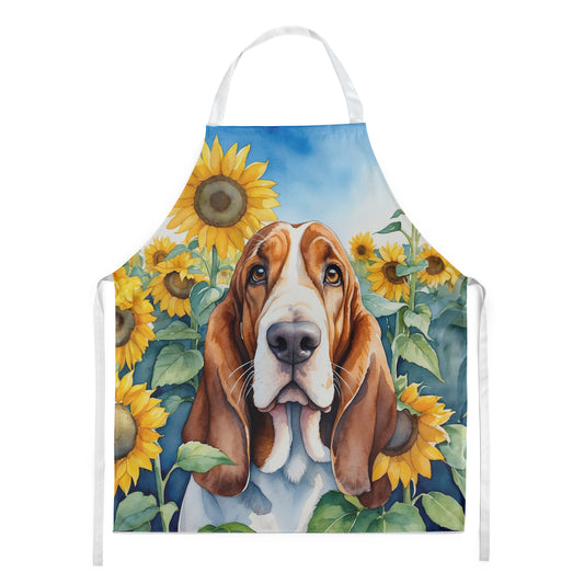 Buy this Basset Hound in Sunflowers Apron