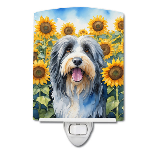 Buy this Bearded Collie in Sunflowers Ceramic Night Light