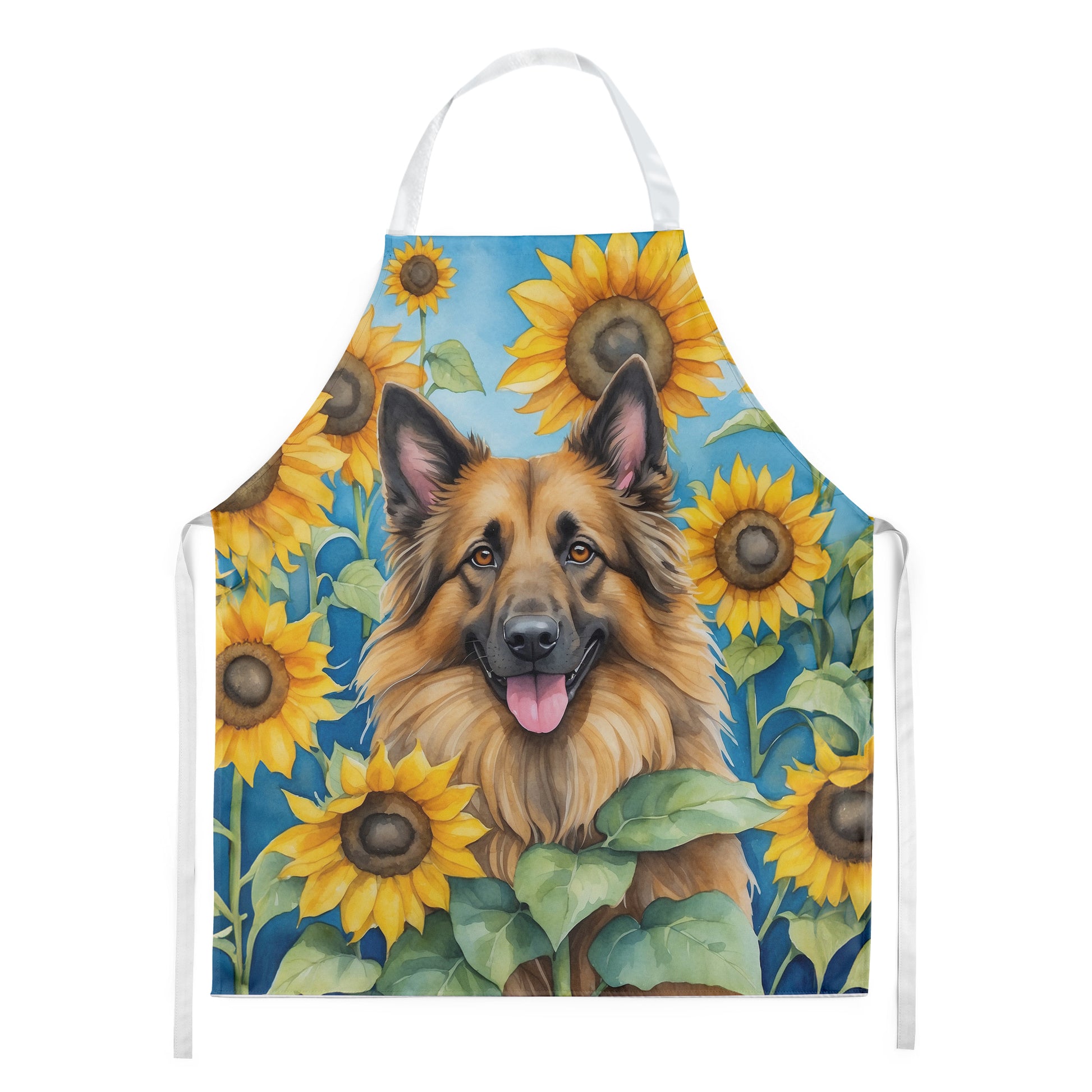 Buy this Belgian Tervuren in Sunflowers Apron