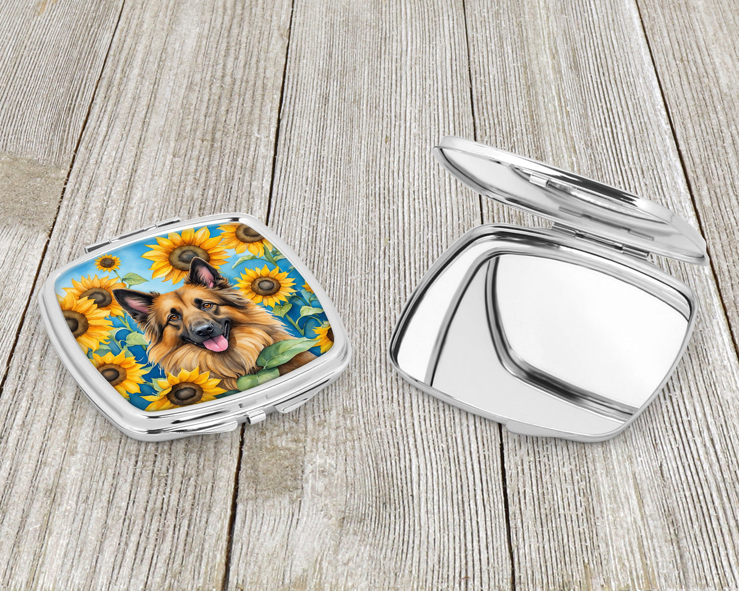 Belgian Tervuren in Sunflowers Compact Mirror