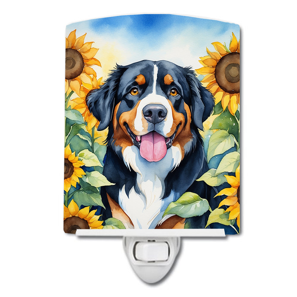 Buy this Bernese Mountain Dog in Sunflowers Ceramic Night Light