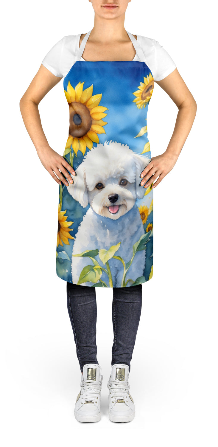 Bichon Frise in Sunflowers Apron