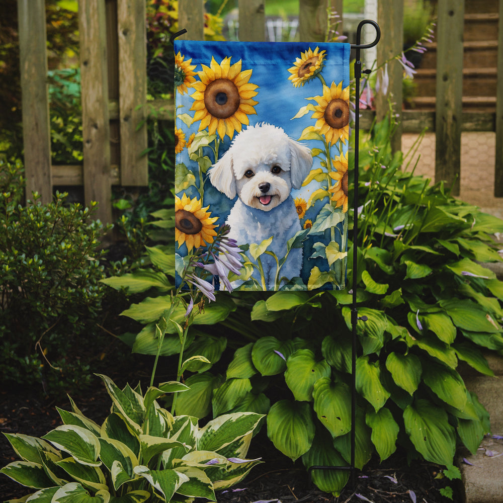 Bichon Frise in Sunflowers Garden Flag