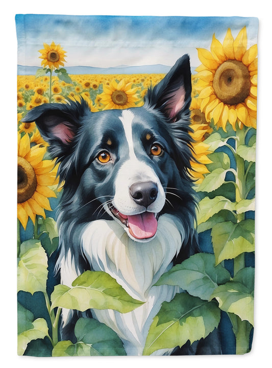 Buy this Border Collie in Sunflowers House Flag