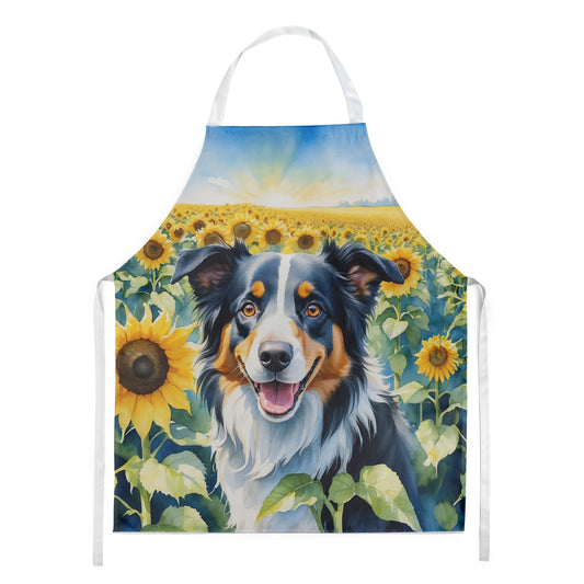 Buy this Border Collie in Sunflowers Apron