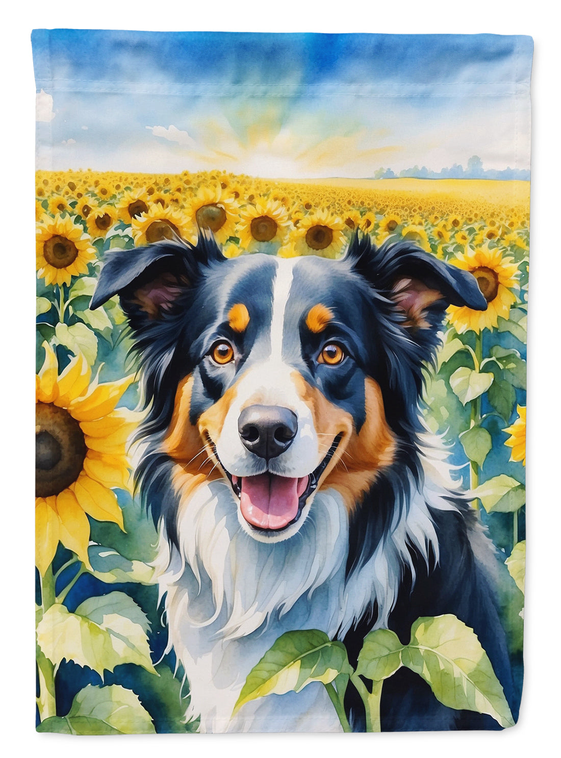 Buy this Border Collie in Sunflowers House Flag