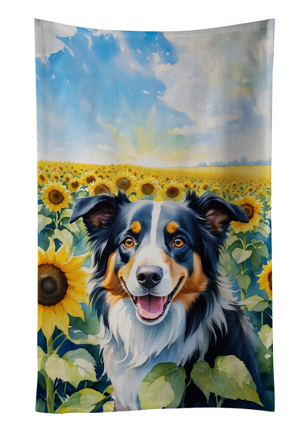 Buy this Border Collie in Sunflowers Kitchen Towel