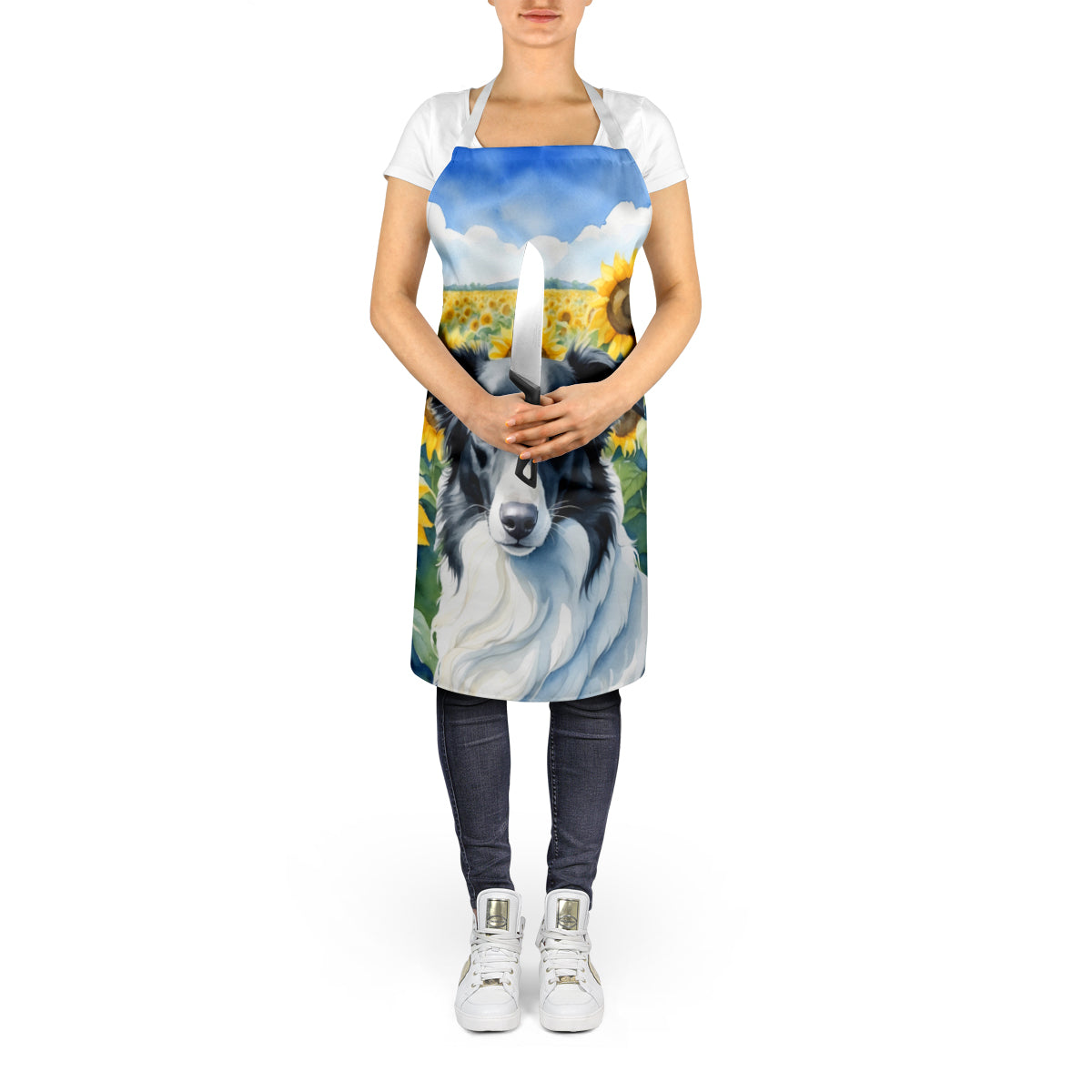 Borzoi in Sunflowers Apron