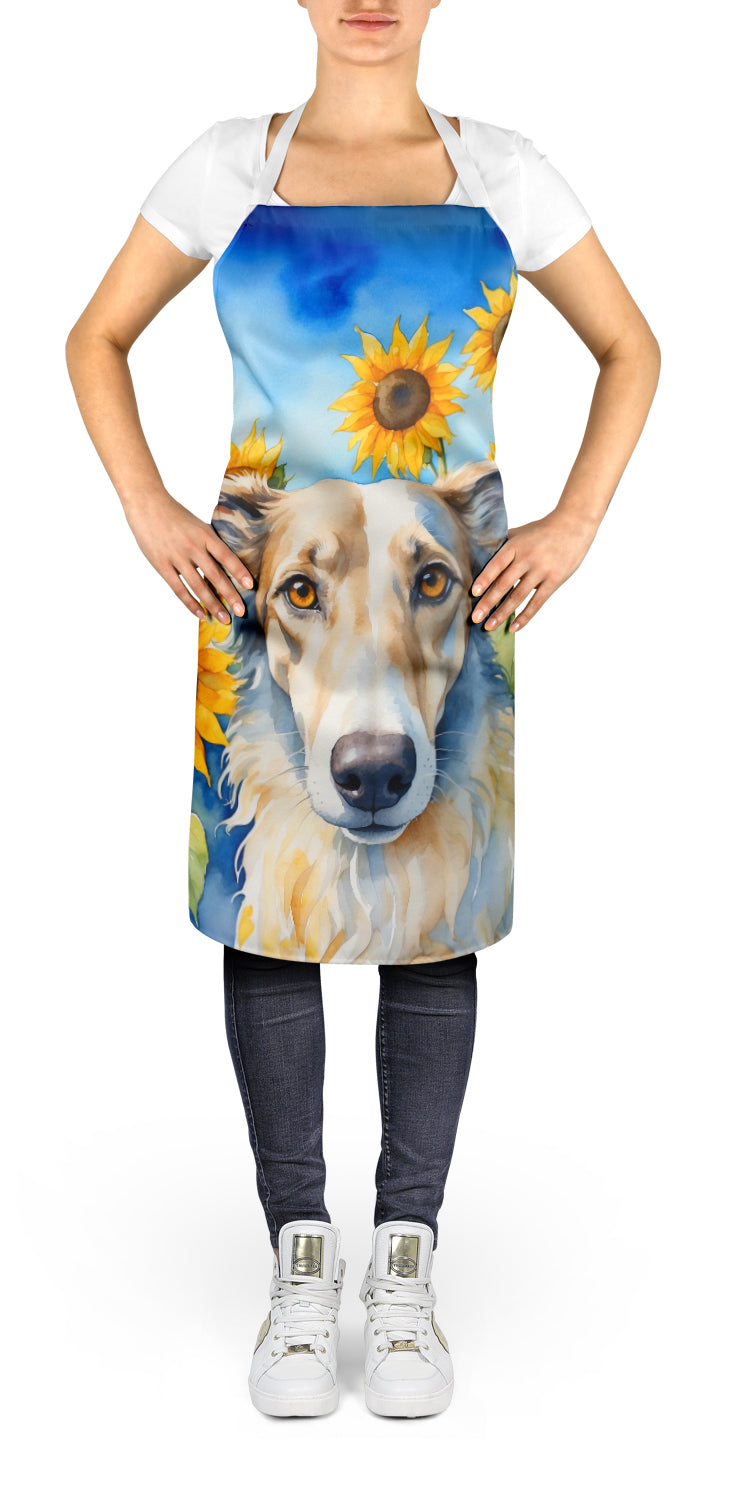 Borzoi in Sunflowers Apron