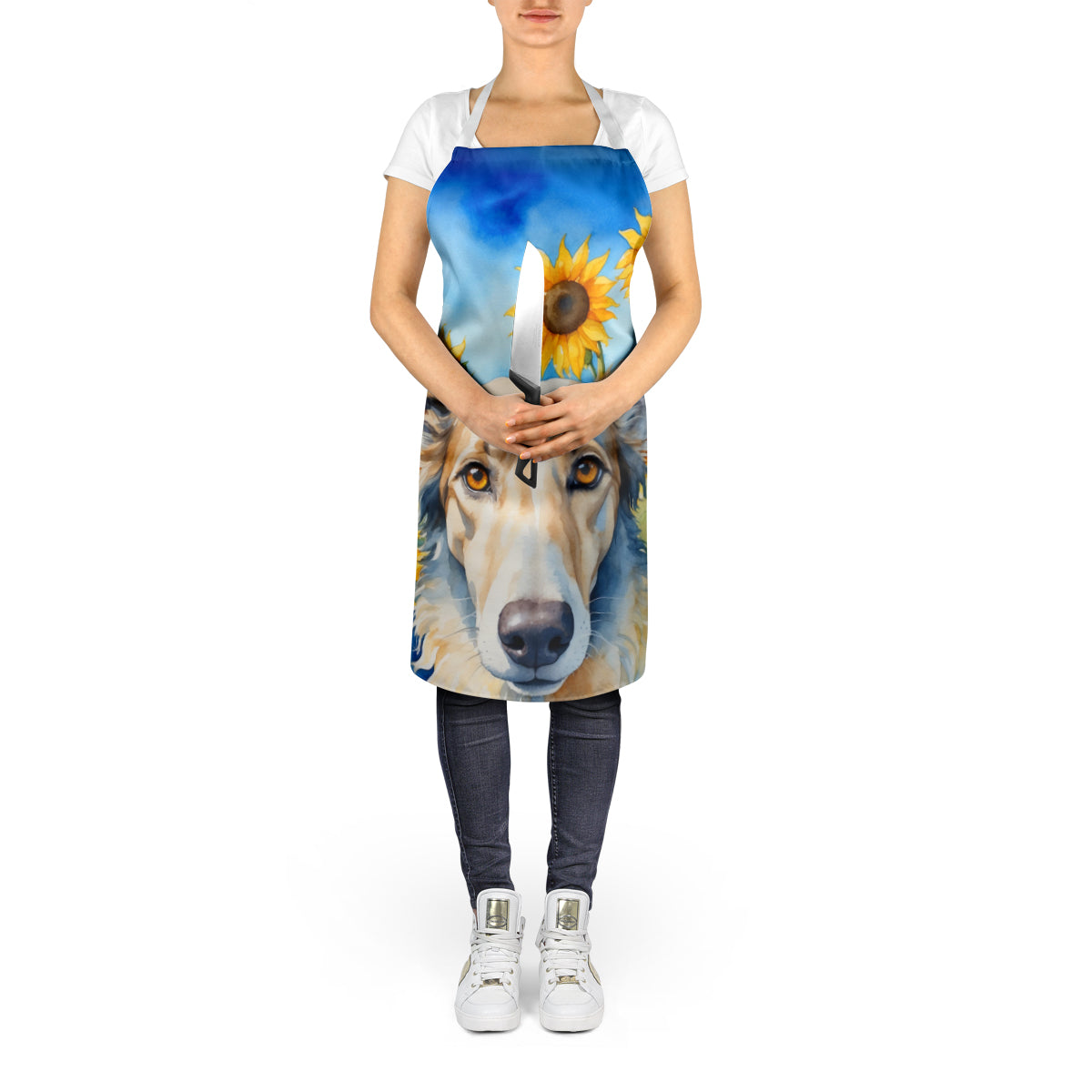 Borzoi in Sunflowers Apron