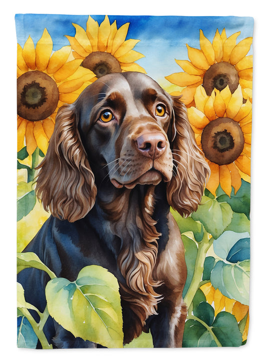 Buy this Boykin Spaniel in Sunflowers Garden Flag