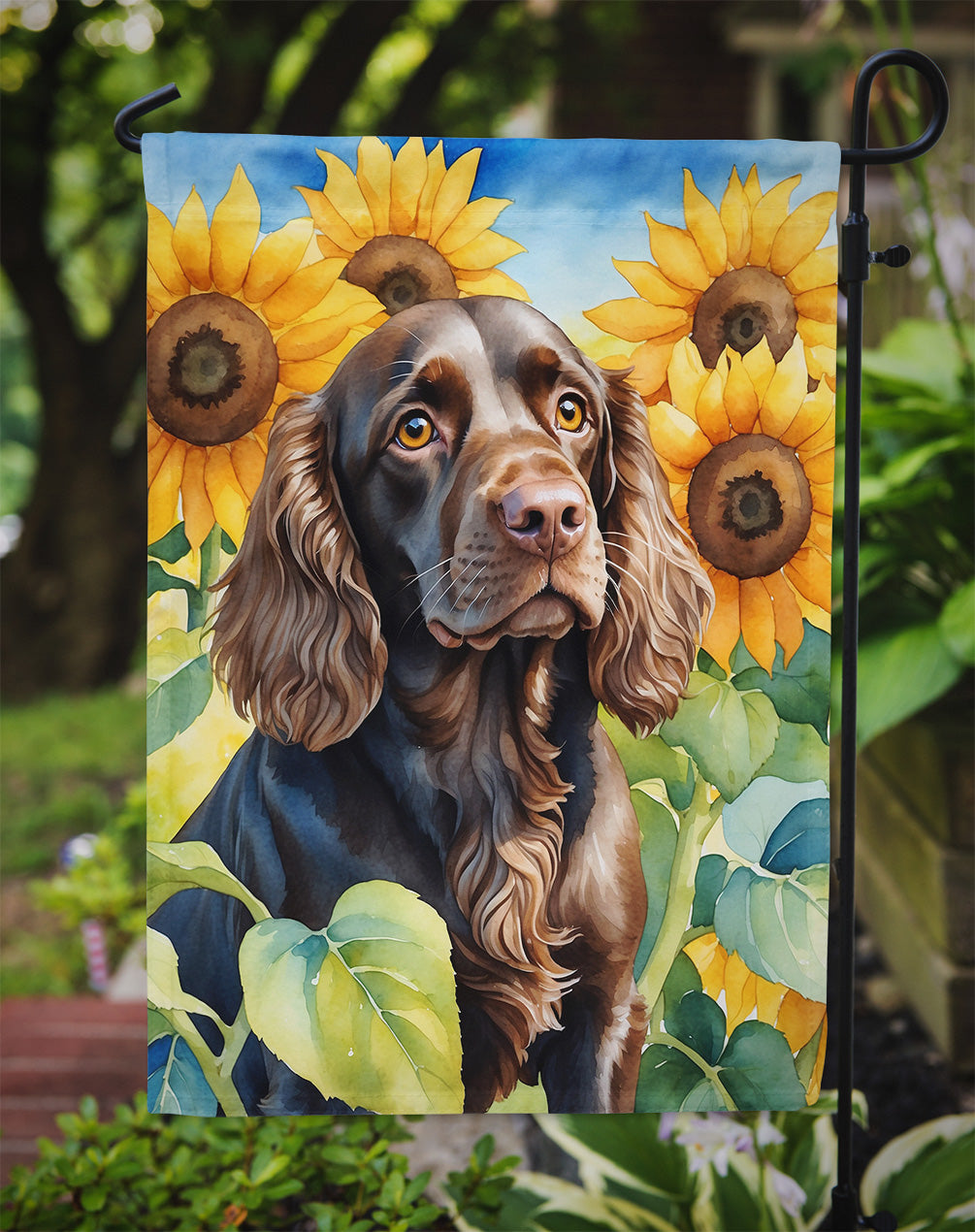 Boykin Spaniel in Sunflowers Garden Flag