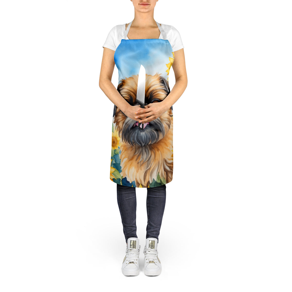 Brussels Griffon in Sunflowers Apron