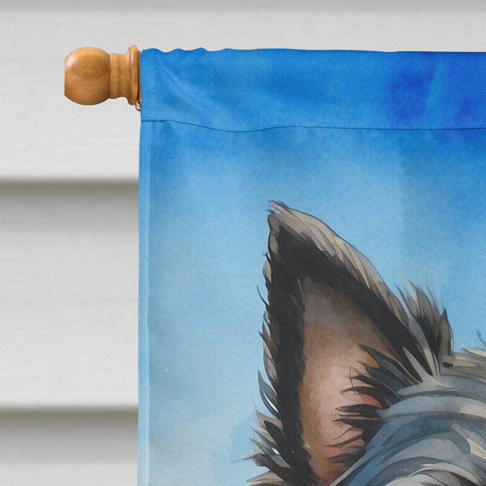 Cairn Terrier in Sunflowers House Flag