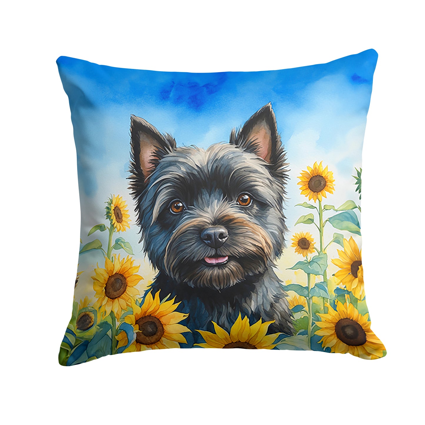 Buy this Cairn Terrier in Sunflowers Throw Pillow