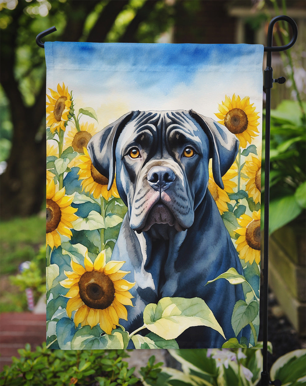 Cane Corso in Sunflowers Garden Flag