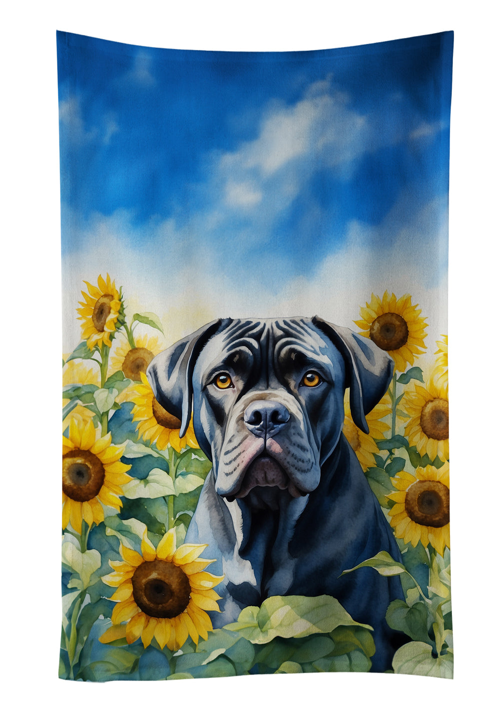 Buy this Cane Corso in Sunflowers Kitchen Towel