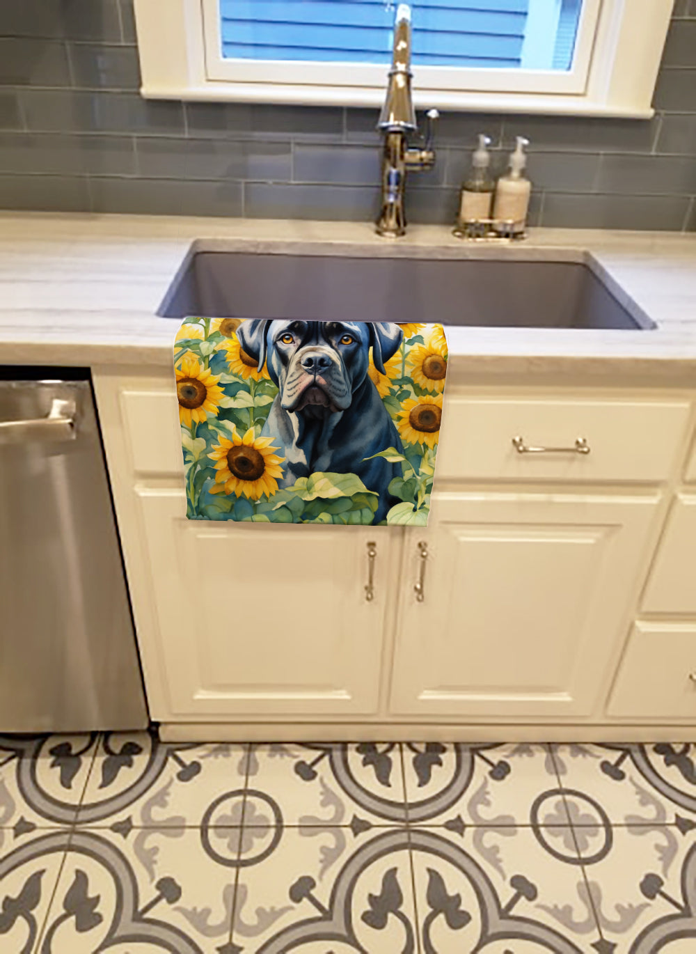 Cane Corso in Sunflowers Kitchen Towel