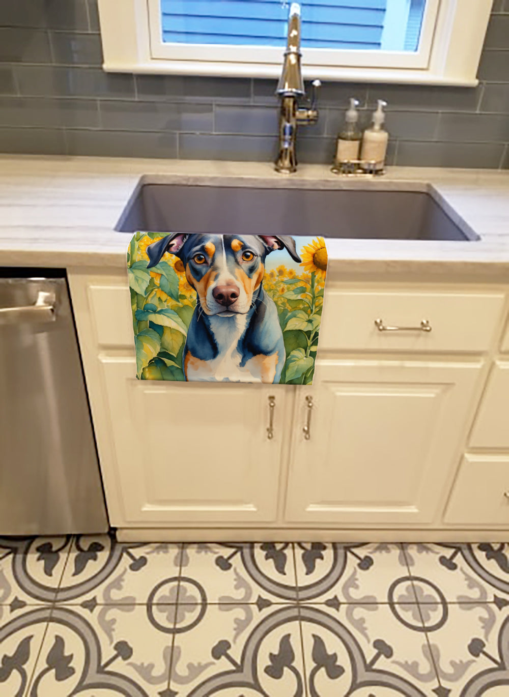 Catahoula in Sunflowers Kitchen Towel