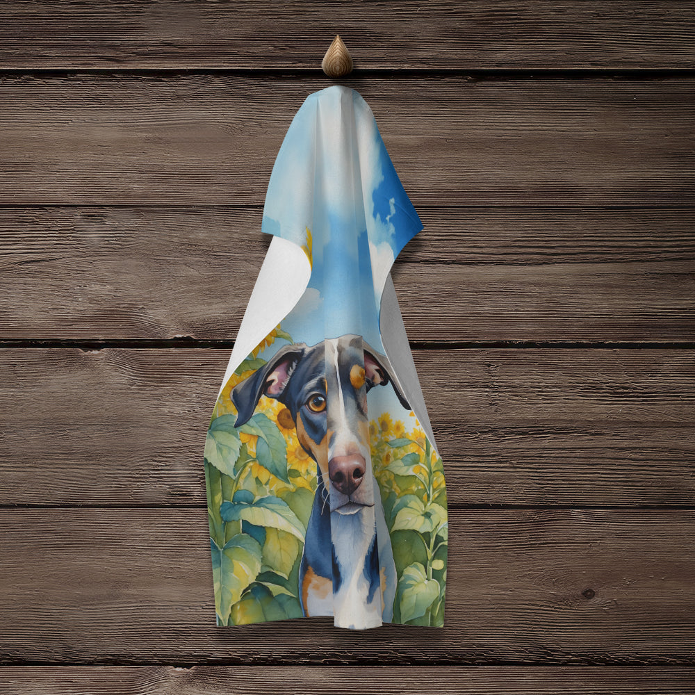 Catahoula in Sunflowers Kitchen Towel