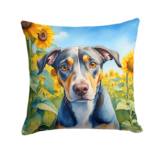 Buy this Catahoula in Sunflowers Throw Pillow