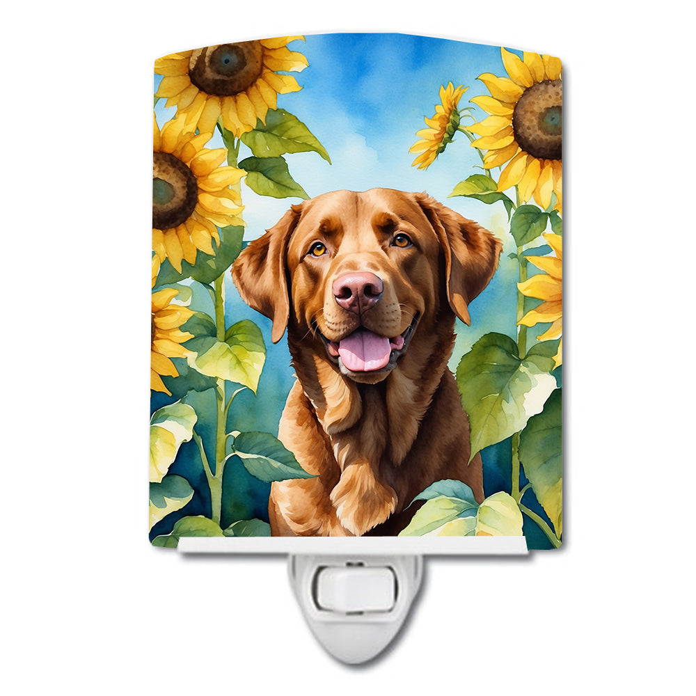 Buy this Chesapeake Bay Retriever in Sunflowers Ceramic Night Light