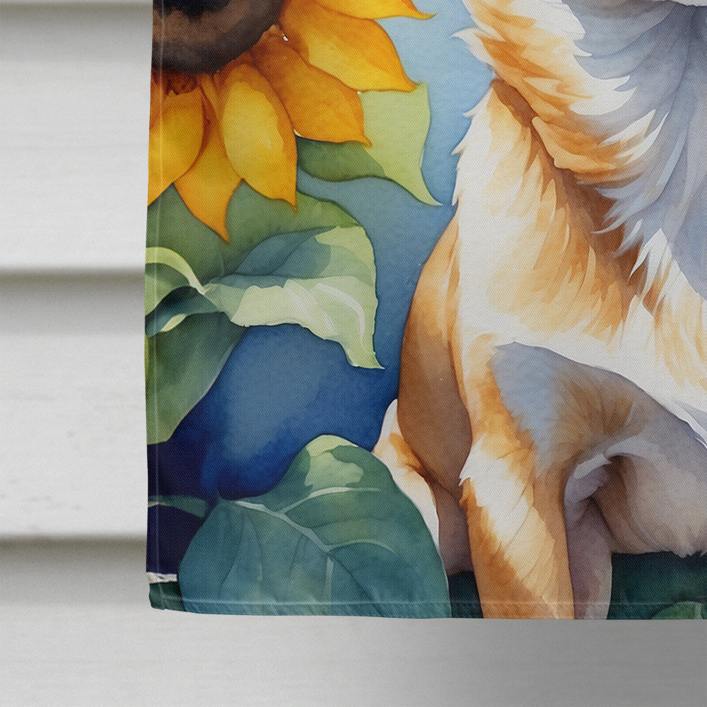 Chihuahua in Sunflowers House Flag