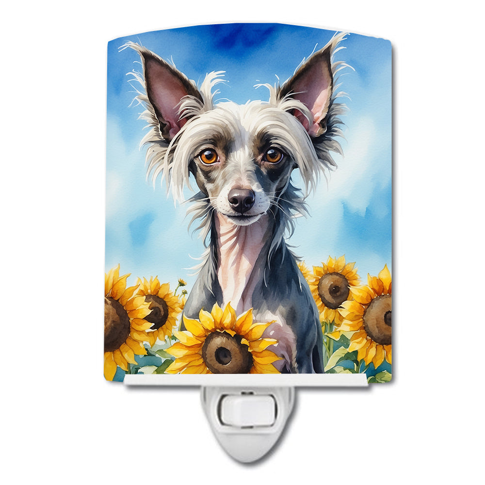 Buy this Chinese Crested in Sunflowers Ceramic Night Light