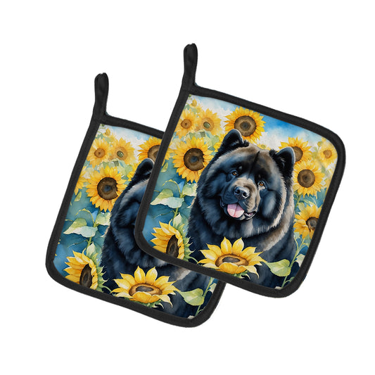 Buy this Chow Chow in Sunflowers Pair of Pot Holders