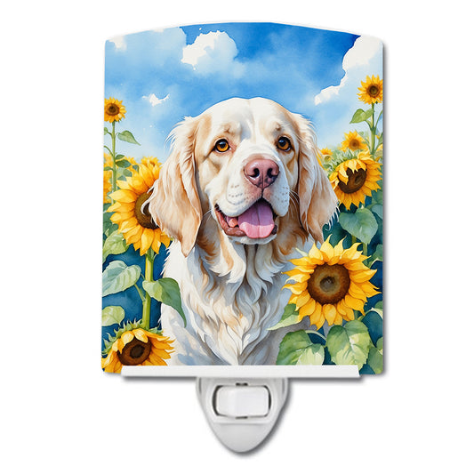 Buy this Clumber Spaniel in Sunflowers Ceramic Night Light