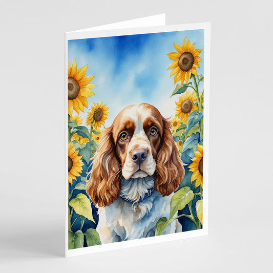 Buy this Cocker Spaniel in Sunflowers Greeting Cards Pack of 8