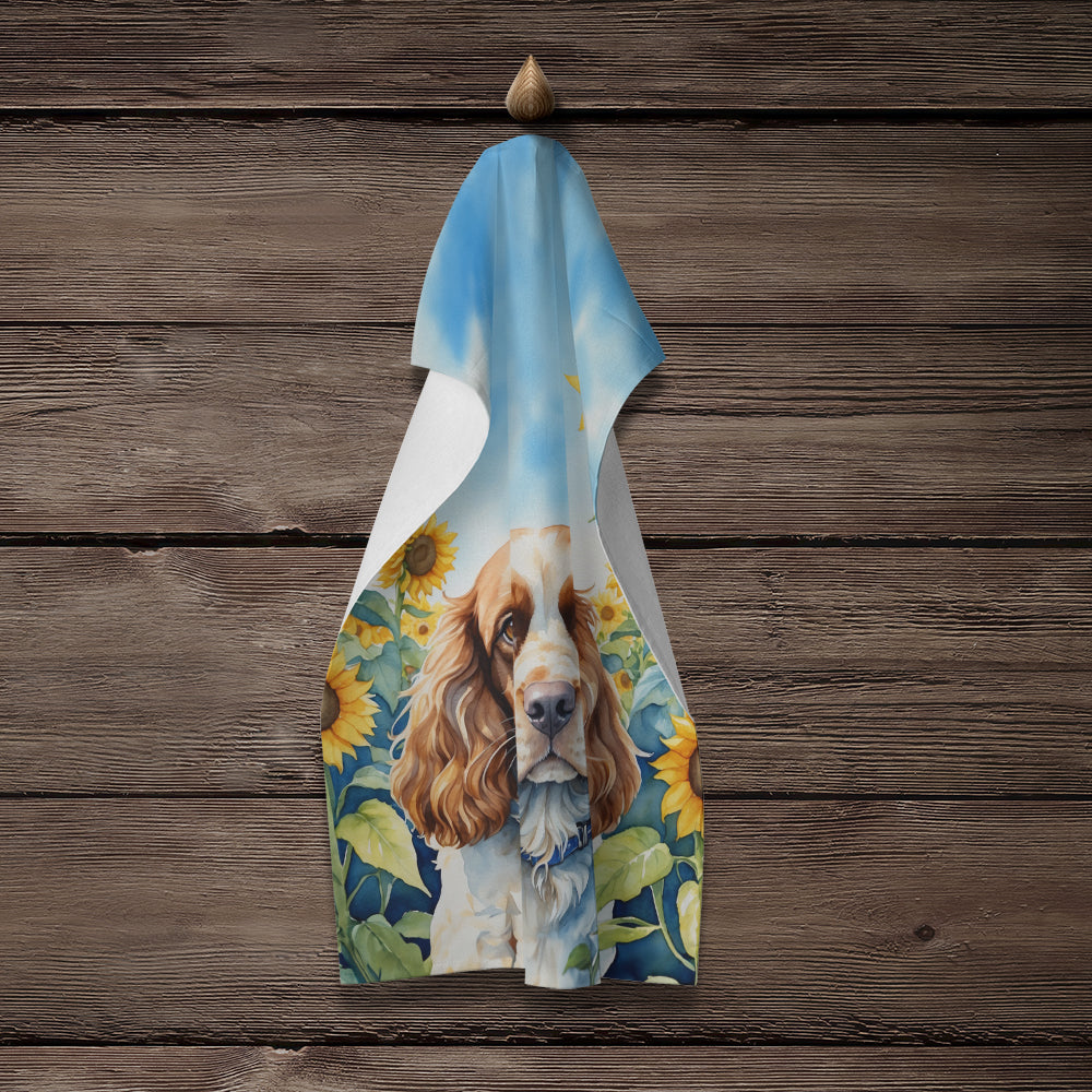 Cocker Spaniel in Sunflowers Kitchen Towel