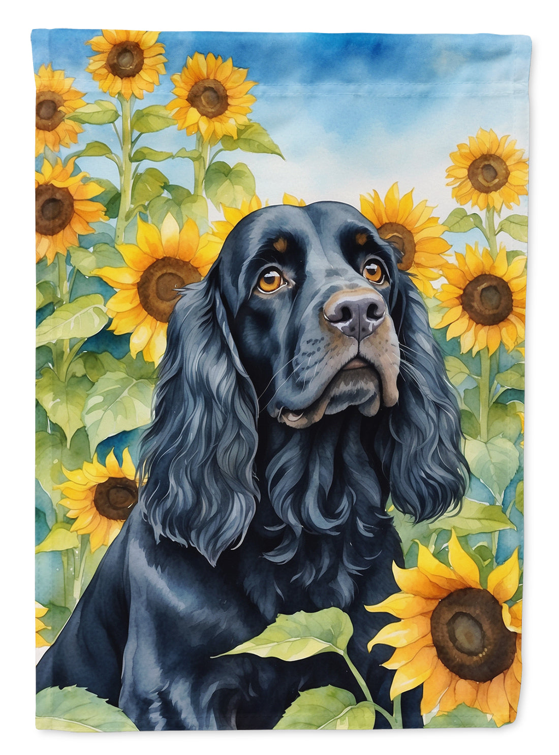 Buy this Cocker Spaniel in Sunflowers House Flag