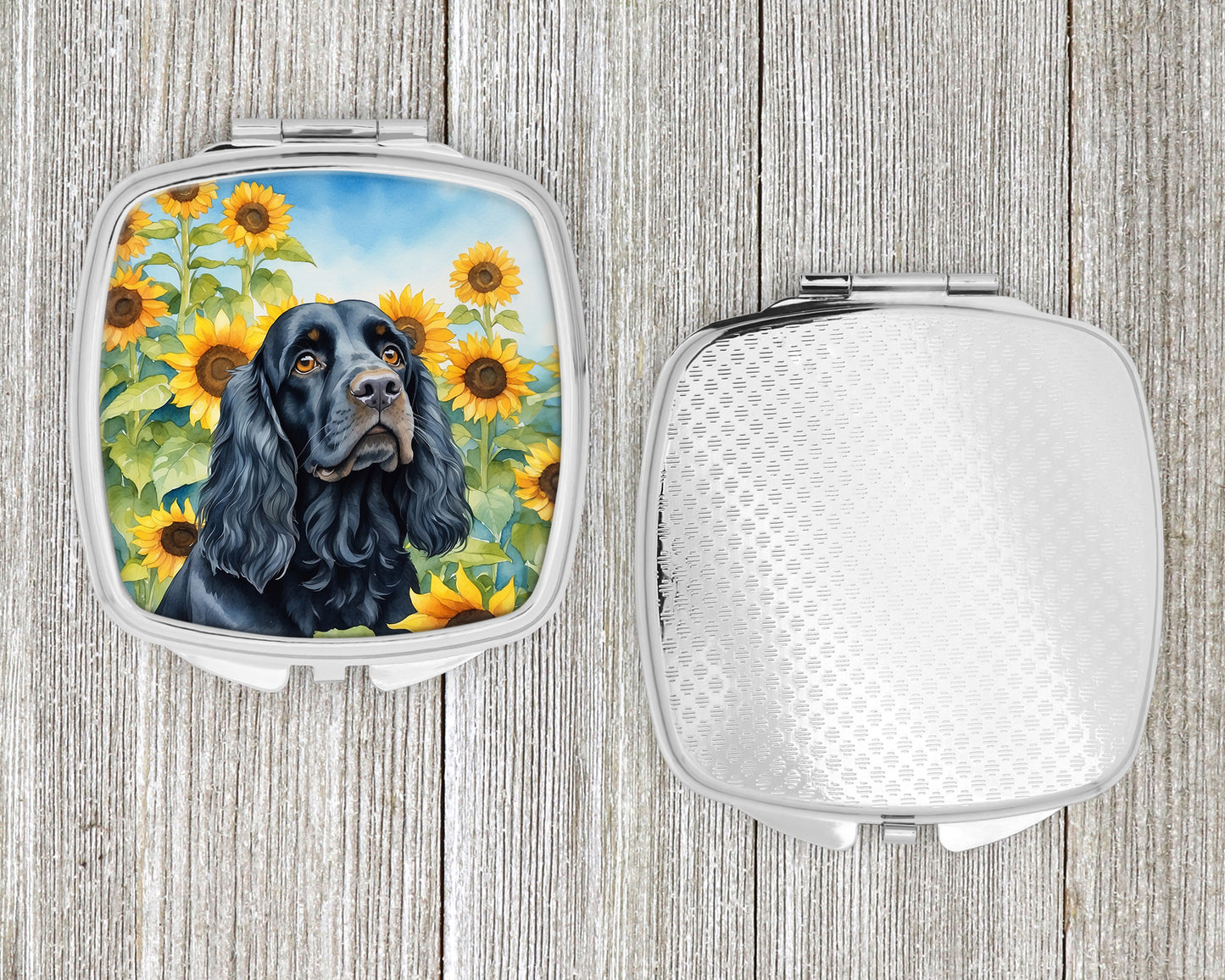 Cocker Spaniel in Sunflowers Compact Mirror