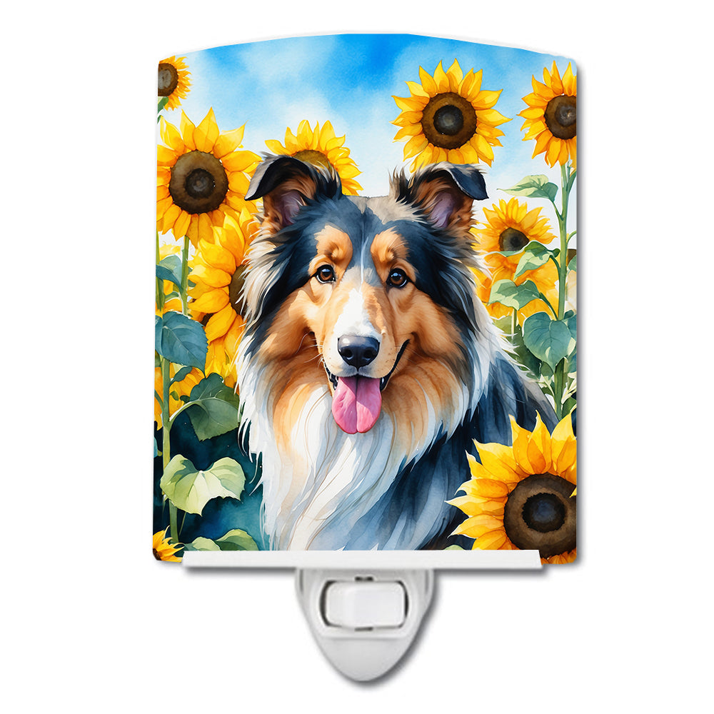 Buy this Collie in Sunflowers Ceramic Night Light