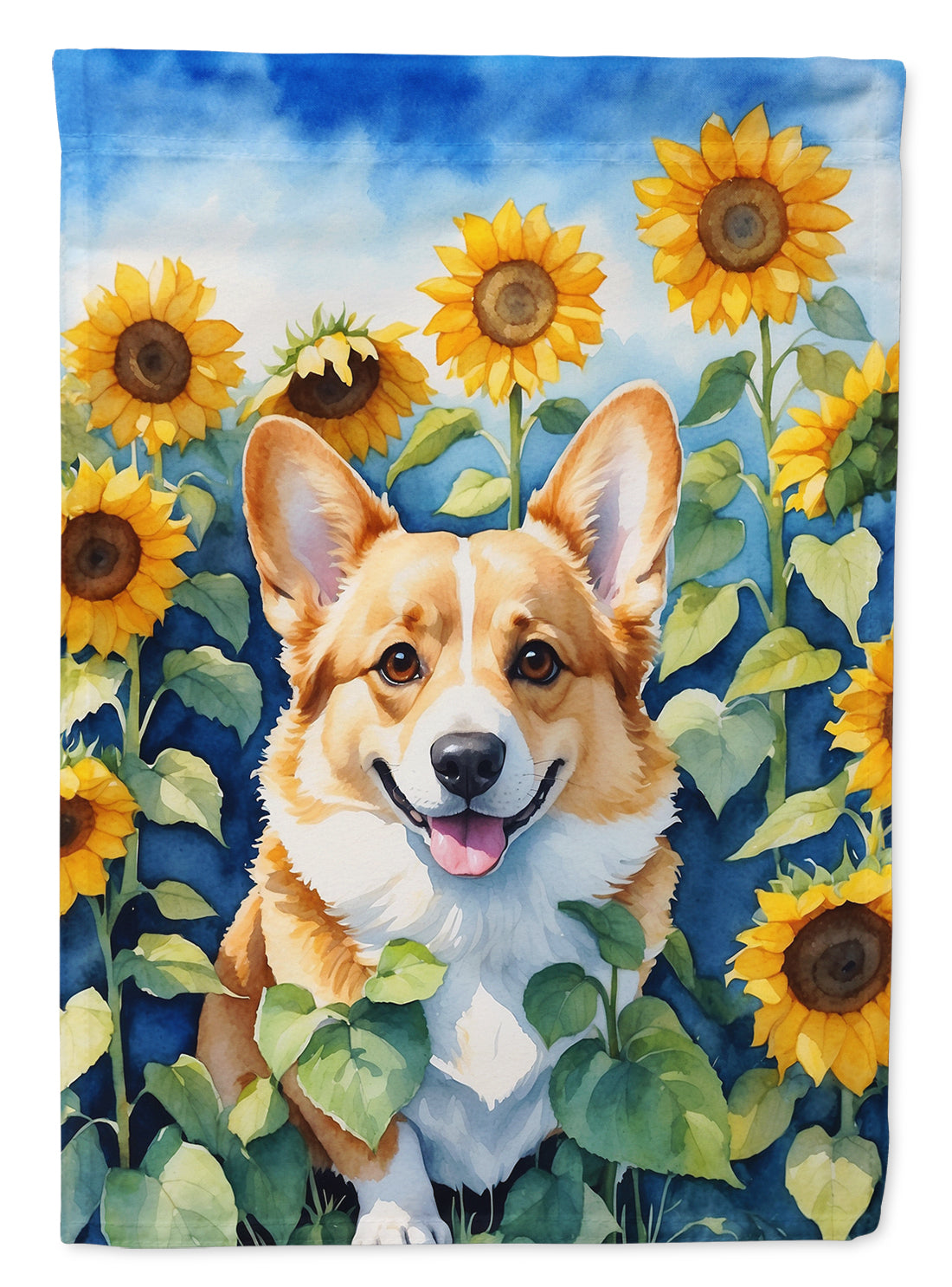 Buy this Corgi in Sunflowers Garden Flag