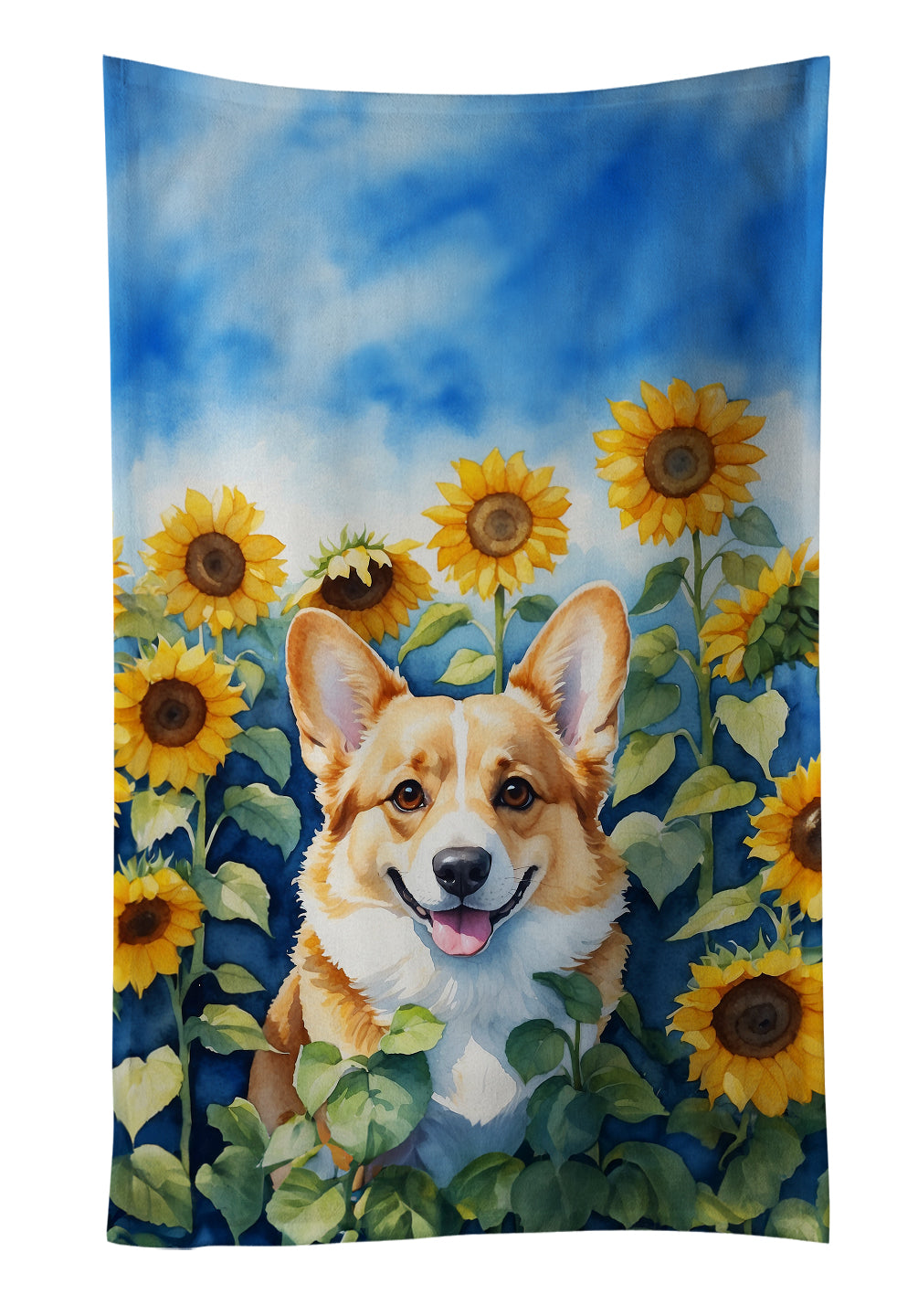 Buy this Corgi in Sunflowers Kitchen Towel