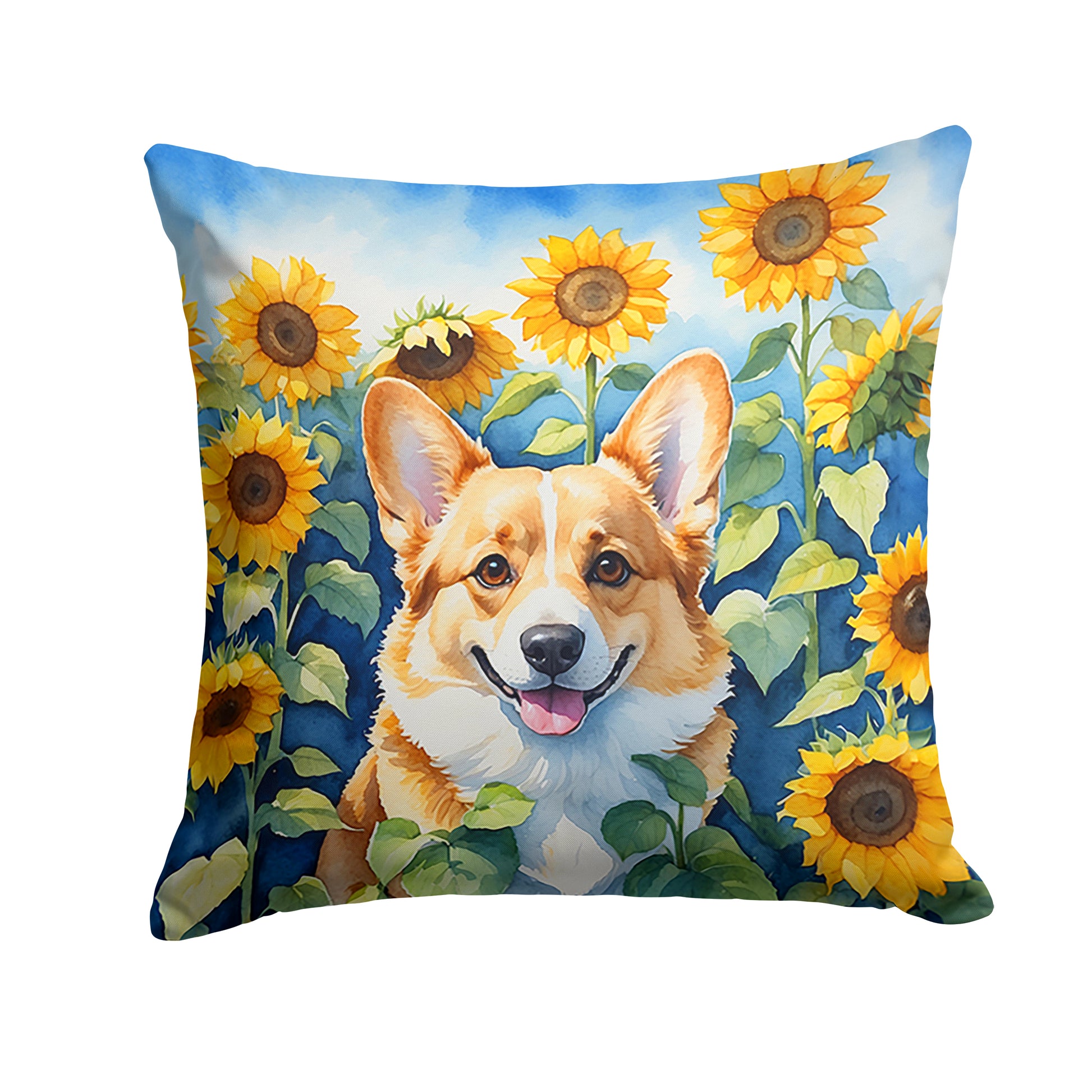 Buy this Corgi in Sunflowers Throw Pillow