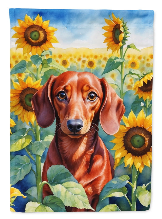 Buy this Dachshund in Sunflowers Garden Flag