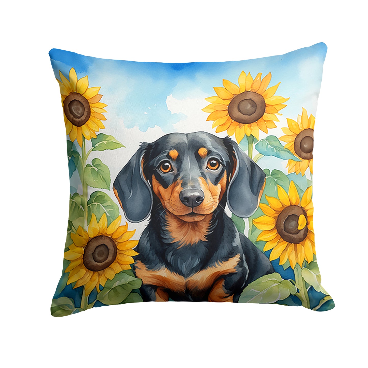 Buy this Dachshund in Sunflowers Throw Pillow